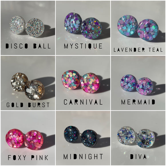 Glitter Resin Studs