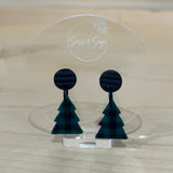 Small Gingham Christmas Trees Dangles