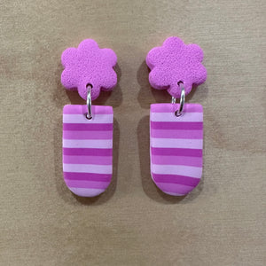 Pink Stripe Dangles