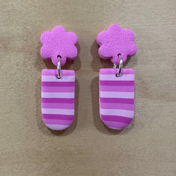 Pink Stripe Dangles