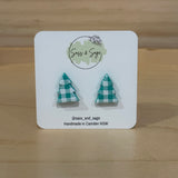 Medium Stud - Gingham Christmas Tree