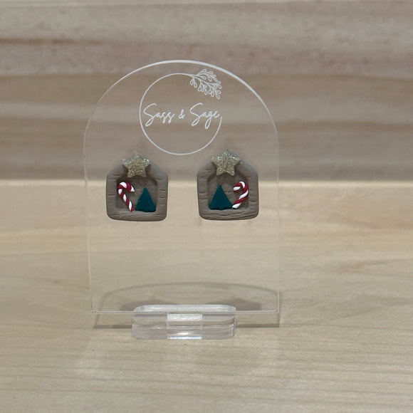 Christmas Eve Studs - Star,  Tree & Candy Cane