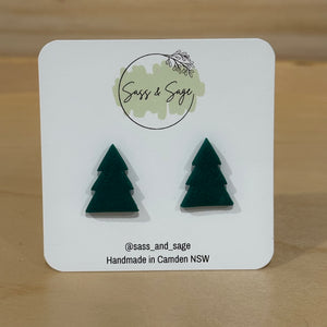 Medium Stud - Green Christmas Tree