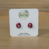 Mini studs - Gingham with White print