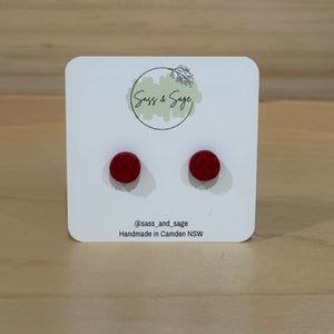 Mini studs - Knit (dark cherry red)