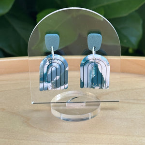 Teal Swirl Arch Dangles