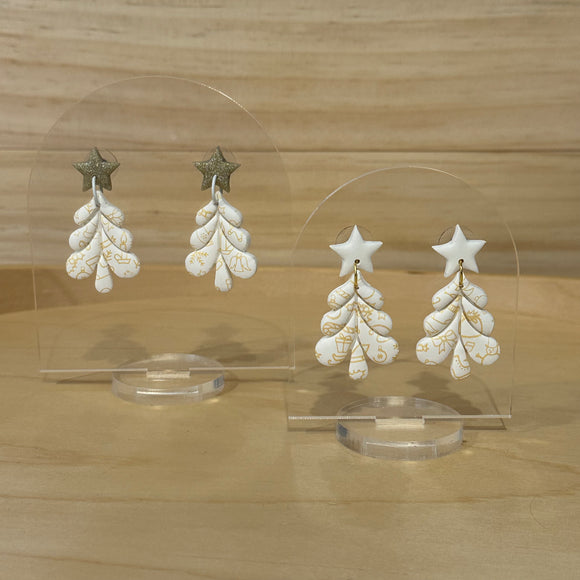 White Christmas Trees Dangles