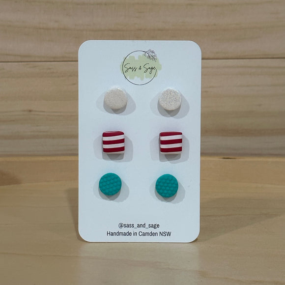 Mini Christmas Stud Pack (3 pairs)