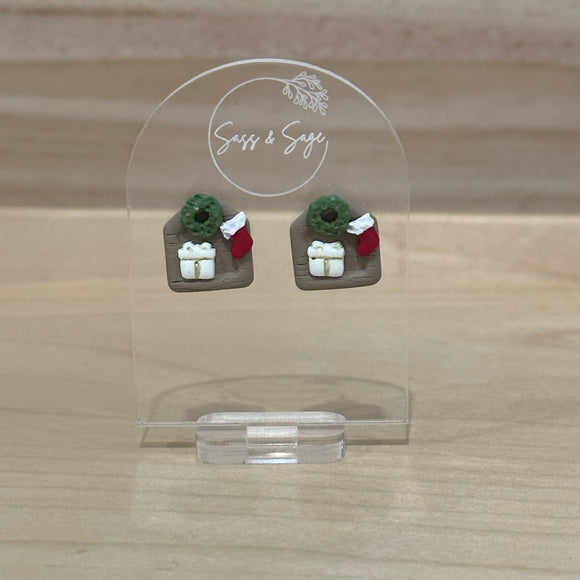 Christmas Eve Studs - Wreath, Gift, Stocking