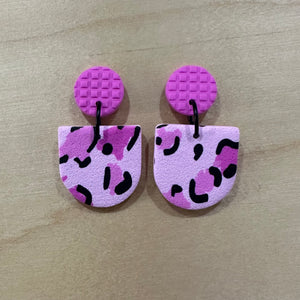 Pink Animal Print Dangles