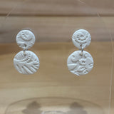 White Lace Round Earrings