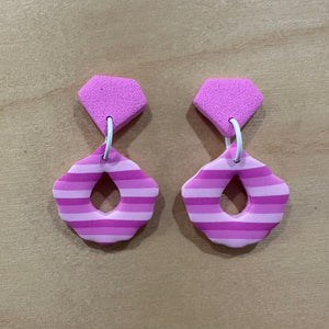 Pink Striped Dangles