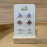 Christmas Glitter Resin Stud Pack (3 pairs)