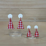 Red & White Gingham Christmas Trees Dangles