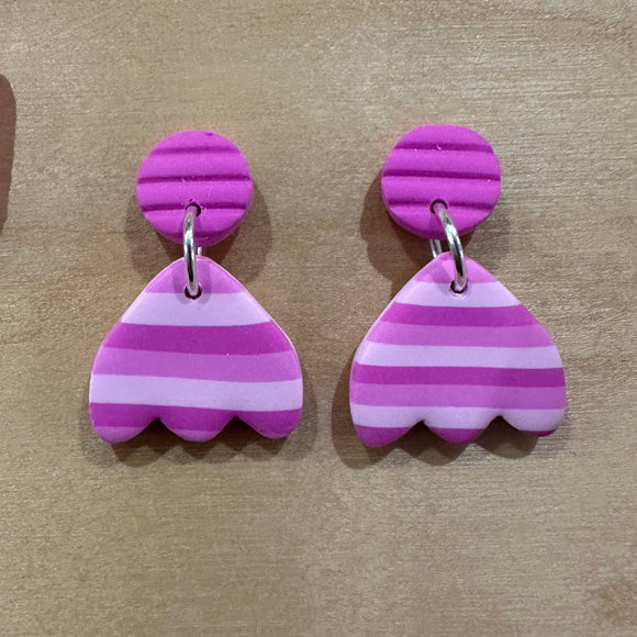 Pink Stripe Dangles