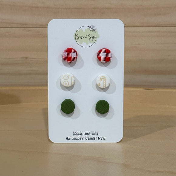 Mini Christmas Stud Pack (3 pairs)