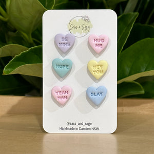 Heart to Heart Pastel Stud Pack (3 pairs)