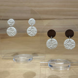 White Lace Round Earrings