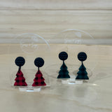 Small Gingham Christmas Trees Dangles