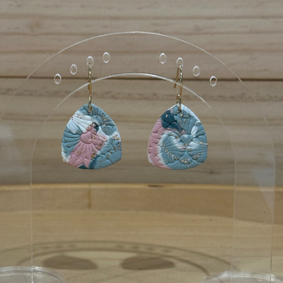 Pink & Sage Triangular Dangles