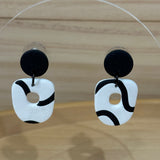 Black & White Modern Dangles - Organic Donut