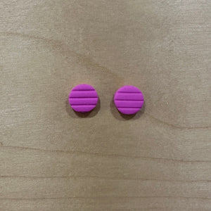 Mini studs - Bright Pink stripe