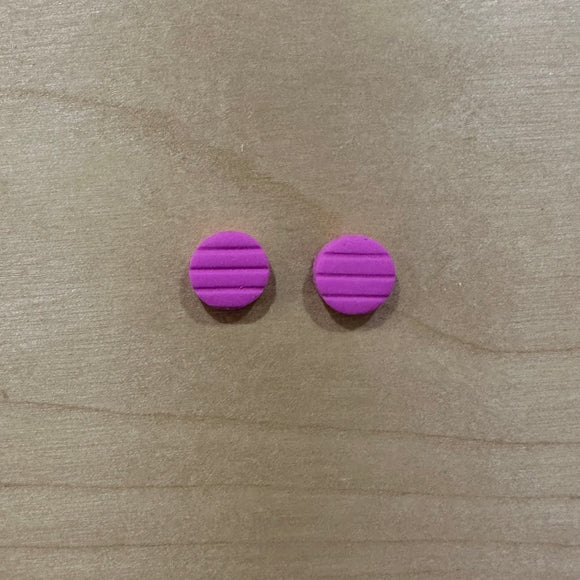 Mini studs - Bright Pink stripe