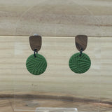 Khaki Palm Wood Top Dangles