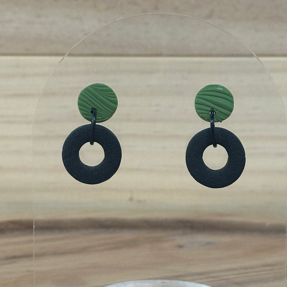 Khaki Mini Round Dangles