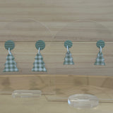 Soft Green & White Gingham Christmas Trees Dangles