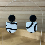Black & White Modern Dangles -Reverse Arch