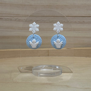 Snowflake & Angel Round Dangle