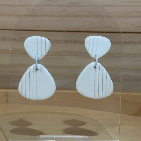 White Striped Triangular Dangles