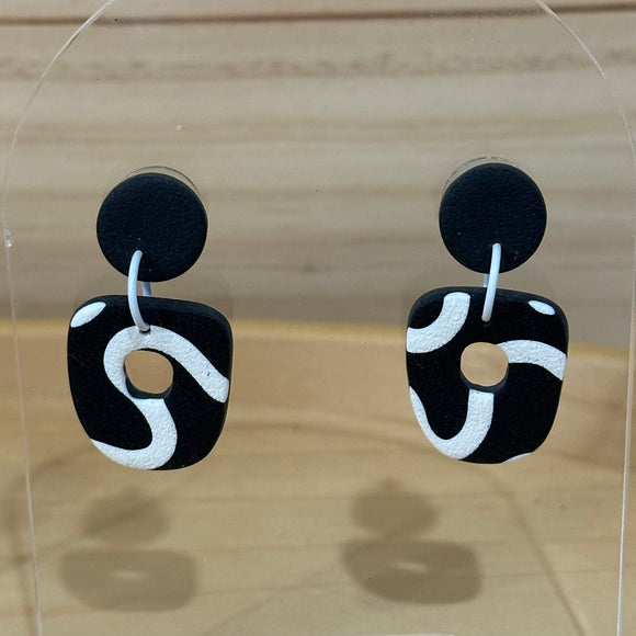 Black & White Modern Dangles - Organic Donut