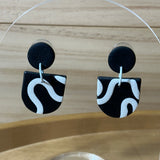 Black & White Modern Dangles -Reverse Arch