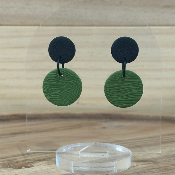 Khaki Round Dangles