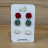 Medium Christmas Stud Pack (3 pairs)