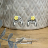 Sleepy Bunny Stud - Grey
