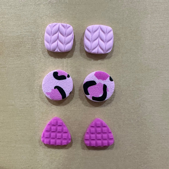 Medium Pink Stud Pack (3 pairs)