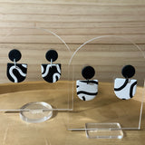 Black & White Modern Dangles -Reverse Arch