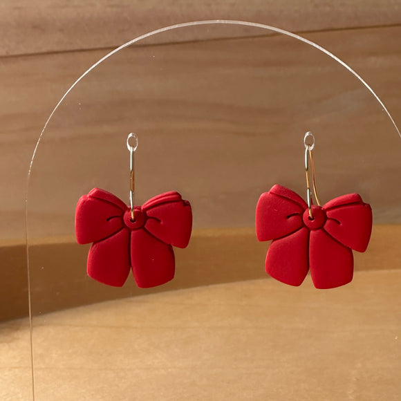 Large Red Bow Hooks