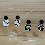 Black & White Modern Dangles - Organic Donut