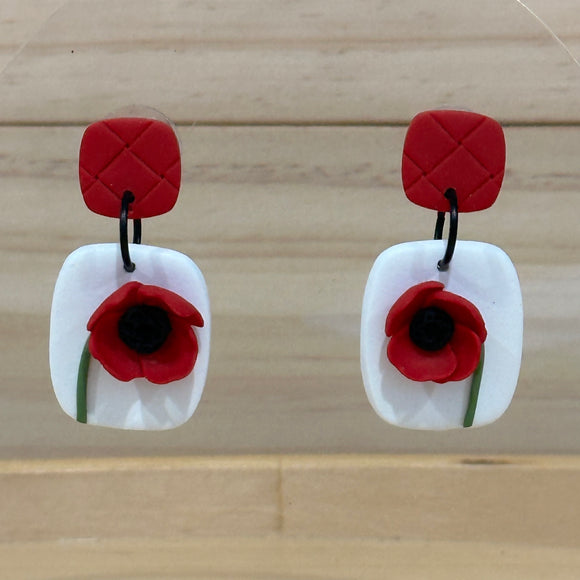 Large Poppy Dangles