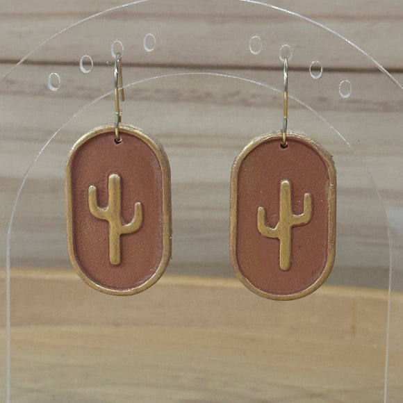 Terracotta Cactus Dangles