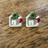 Christmas Eve Studs - Wreath, Gift, Stocking