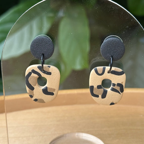 Animal Print Organic Shape Dangles