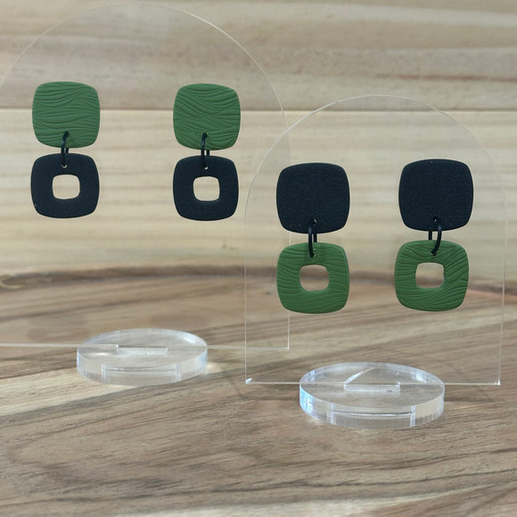 Khaki Modern Square Dangles