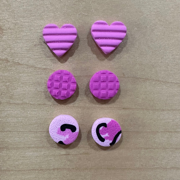 Mini Pink Stud Pack (3 pairs)