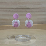 Pink Christmas Tree Round Dangle