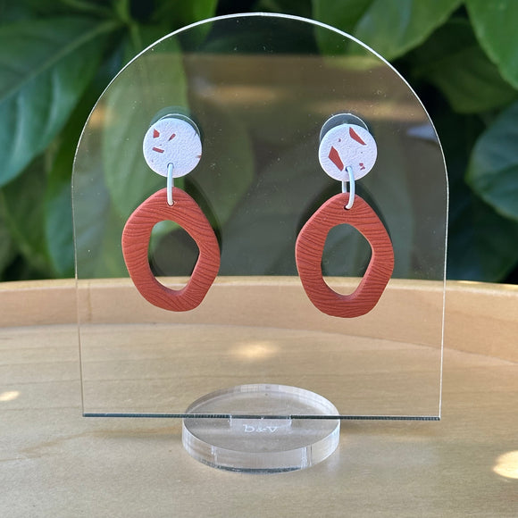 Terracotta Organic Round Dangles